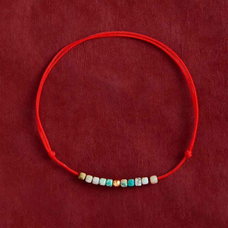 Buddha Stones Hand-Woven Ultra-fine Turquoise Beads Luck Rope Bracelet