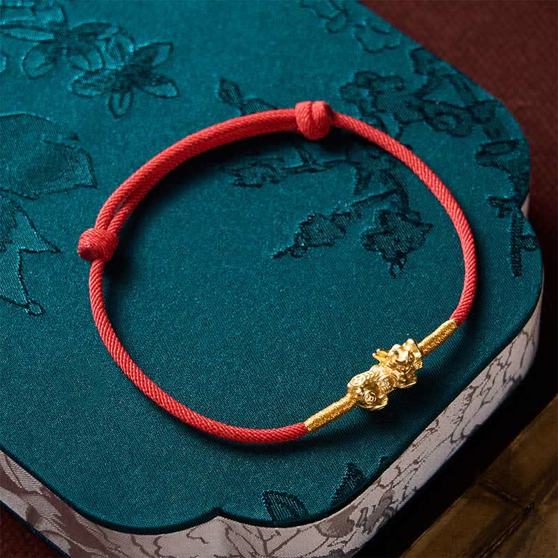 Buddha Stones Handmade Red String PiXiu Luck Bracelet