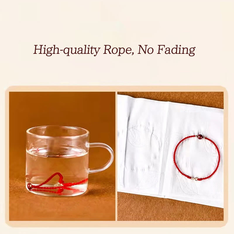 EverestArtStudios 925 Sterling Silver Auspicious Golden Bead Braided String Bracelet and Anklet