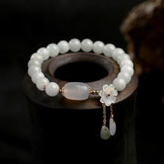 EverestArtStudios Natural White Jade Luck Bracelet