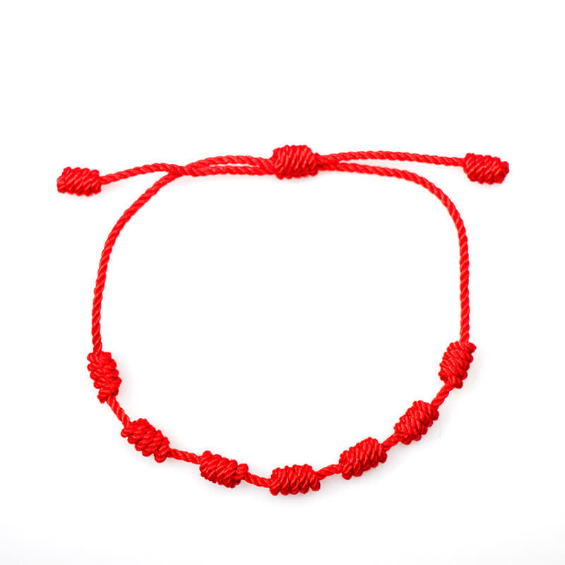 EverestArtstudios 4Pcs Evil Eye Seven Knot Red String Protection Bracelet