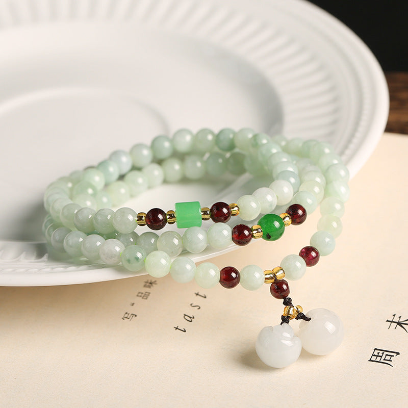 Buddha Stones Natural Jade Pixiu Gourd Abundance Bracelet