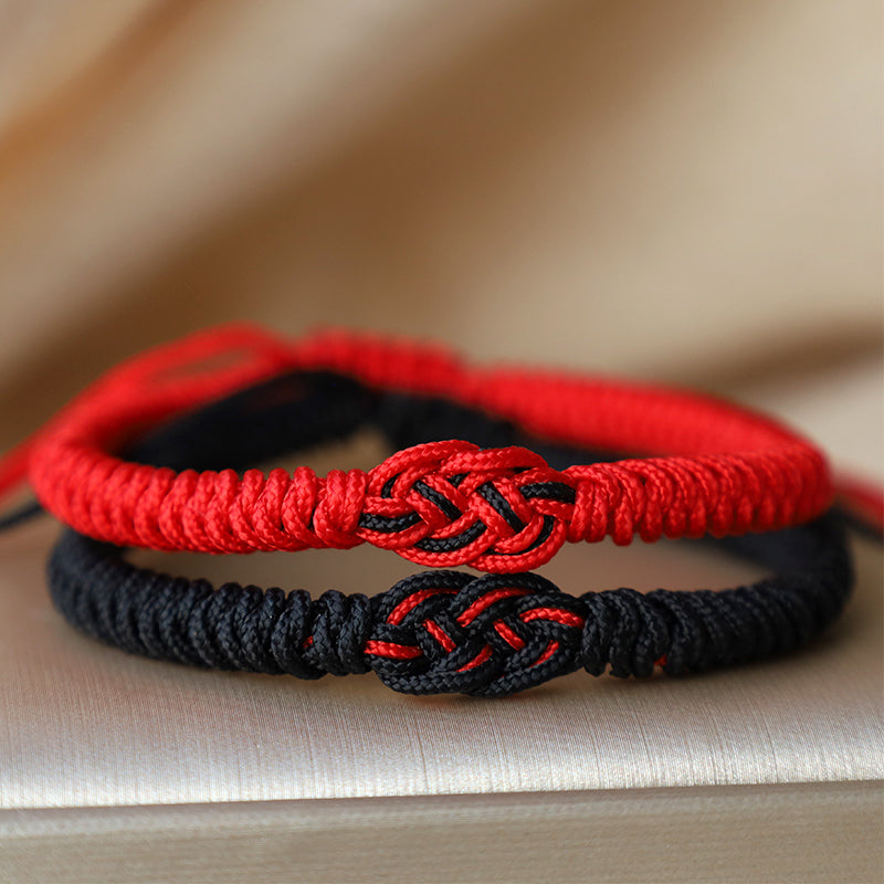 EverestArtstudios 2Pcs Tibetan Luck Chinese Knot Protection String Bracelet