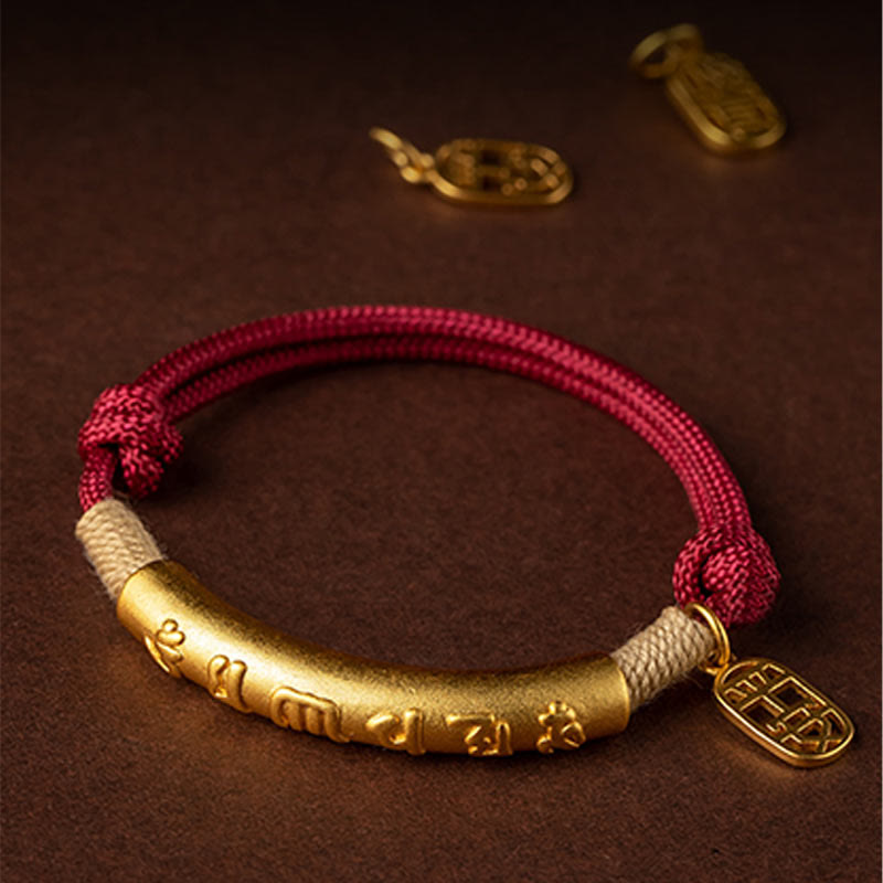 EverestArtstudios 999 Sterling Silver Tibet Handmade Om Mani Padme Hum Fu Character TopRank Character Luck Braided Bracelet