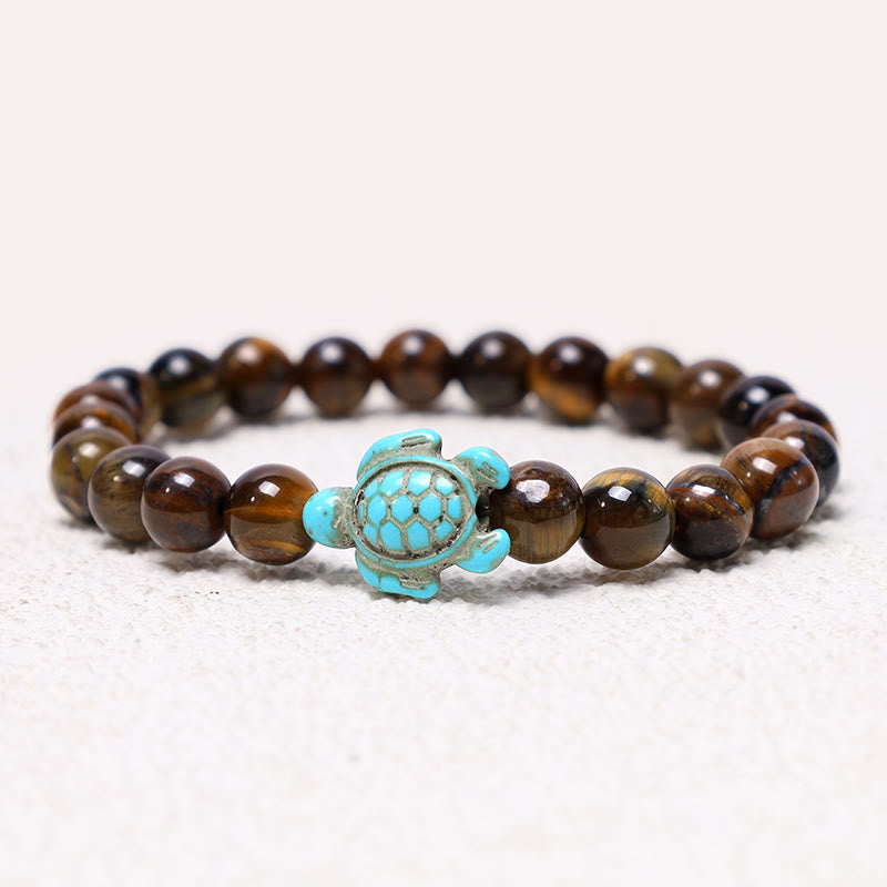 EverestArtStudios Natural Stone Sea Turtle Turquoise Blessing Bracelet