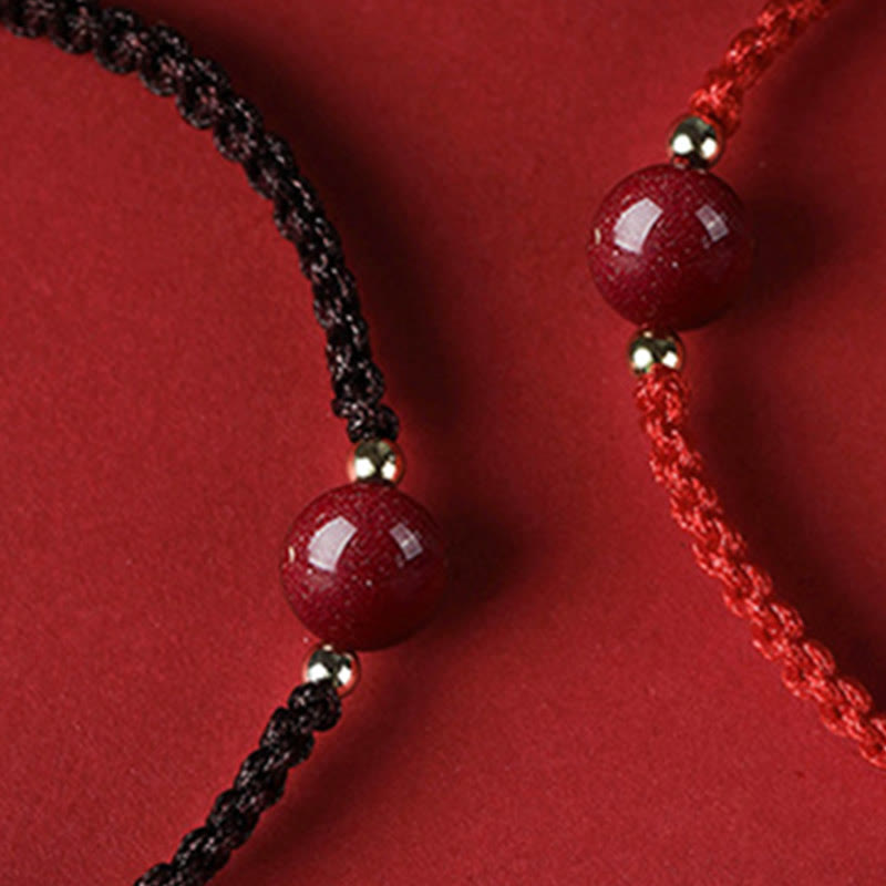 EverestArtstudios Lucky Cinnabar Bead Blessing Red String Bracelet