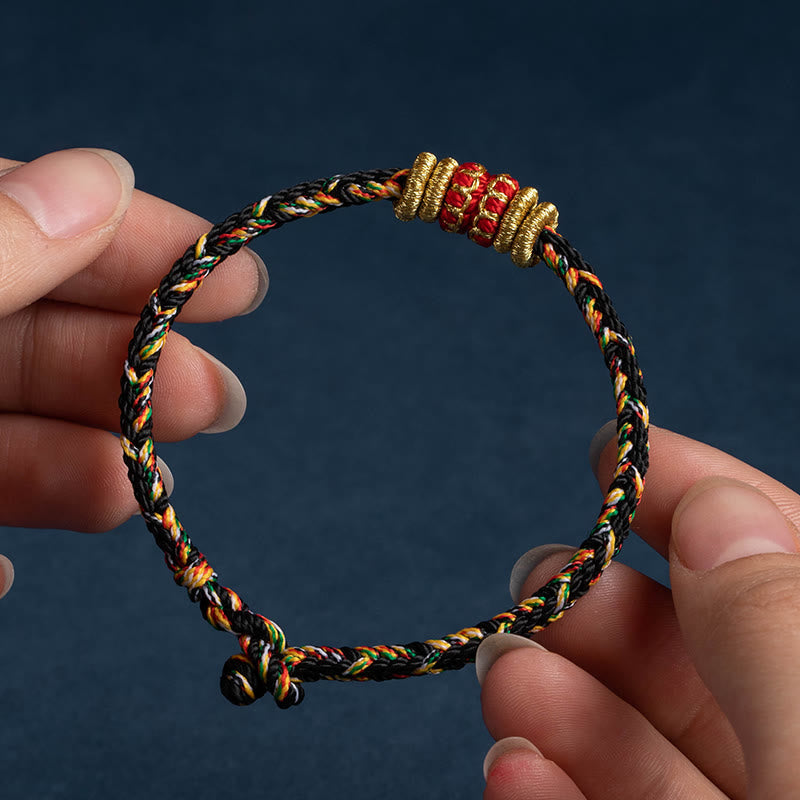 Buddha Stones Tibet Handmade Chinese Zodiac Luck Strength Braided String Bracelet