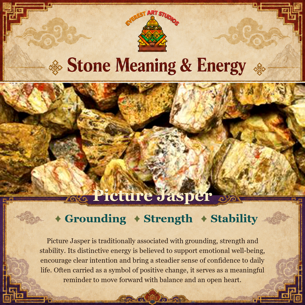 Everest Art Studios Picture Jasper stone meaning and energy