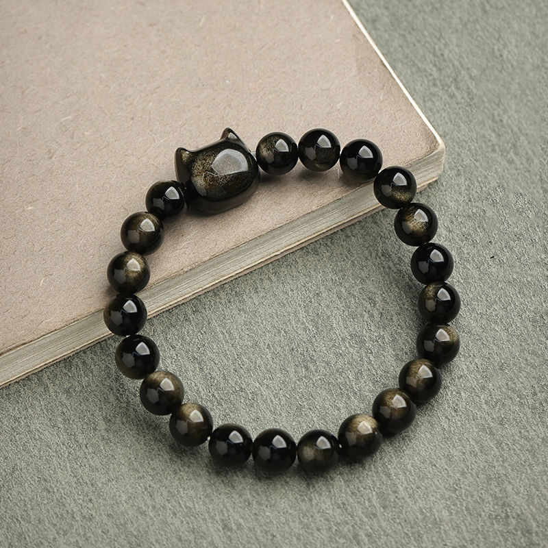 Buddha Stones "All the best for Luck and Confidence" Lovely Cat Bracelet Includes Gift Message Card