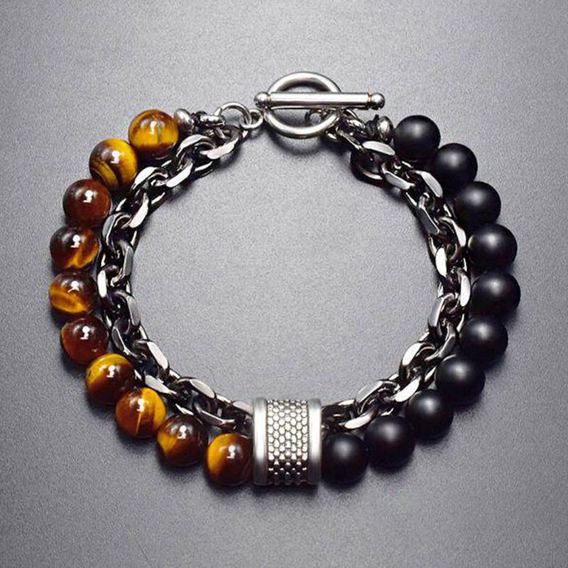 EverestArtStudios Natural Tiger Eye Lazurite Lapis Lazuli Protection Bracelet