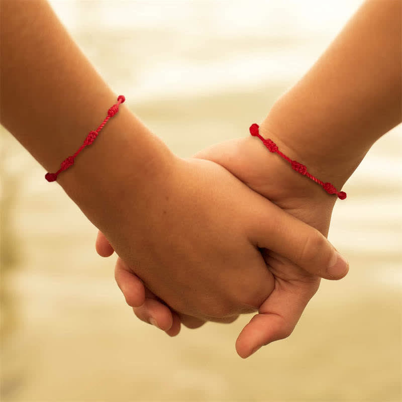 EverestArtstudios 4Pcs Evil Eye Seven Knot Red String Protection Bracelet