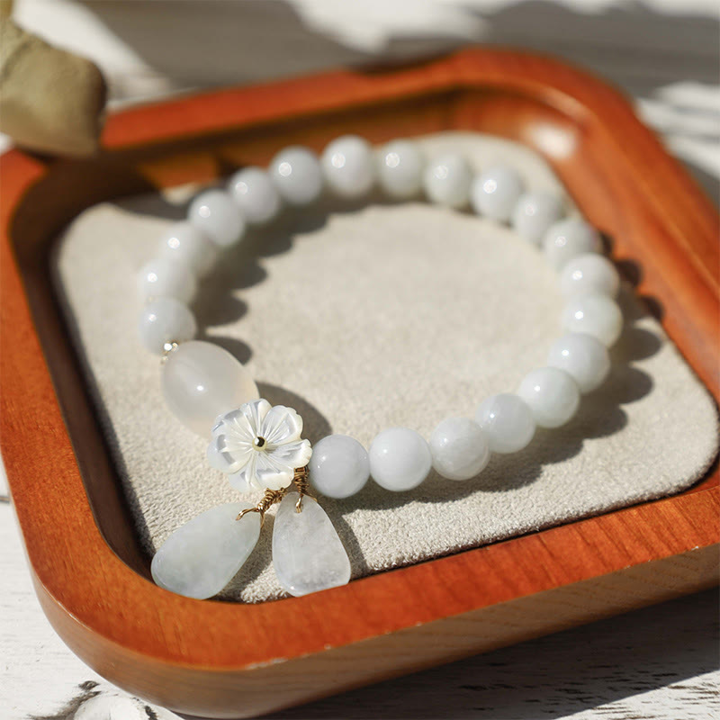 EverestArtStudios Natural White Jade Luck Bracelet