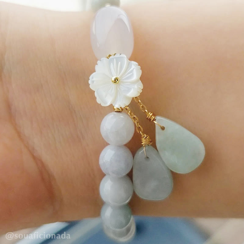 EverestArtStudios Natural White Jade Luck Bracelet