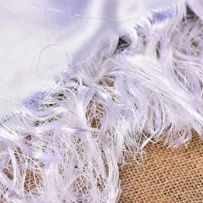 White Embroidered Tibetan Khata Scarf with Eight Auspicious Symbol