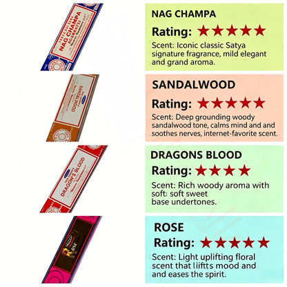 Authentic Nag Champa Sai Baba Incense | Natural Indian Sandalwood & Floral Aroma | 15g / 40g Packs | Meditation & Relaxation Incense Sticks