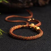 EverestArtstudios Tibetan Handmade Luck Prayer Wheel Bead Charm Weave Colorful String Bracelet