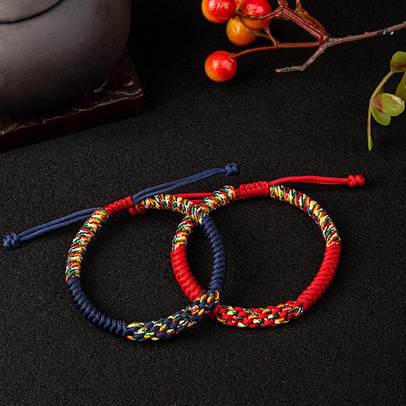 EverestArtstudios Tibetan Handmade Colorful King Kong Knot Luck Braid String Bracelet