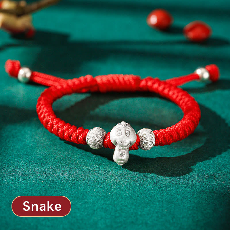 EverestArtstudios 999 Sterling Silver Chinese Zodiac Red Rope Luck Handcrafted Kids Bracelet