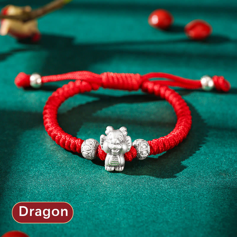 EverestArtstudios 999 Sterling Silver Chinese Zodiac Red Rope Luck Handcrafted Kids Bracelet