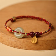 Bracelet koï disque jade Hetian argent 925