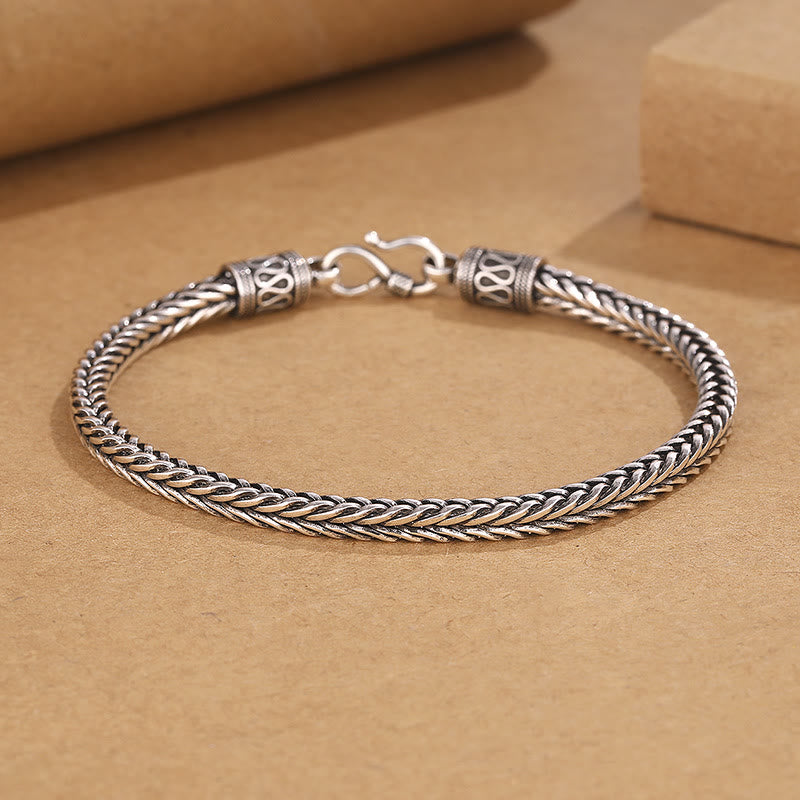 EverestArtStudios Vintage Dragon Keel Braided Twisted Design Wealth Buckle Bracelet