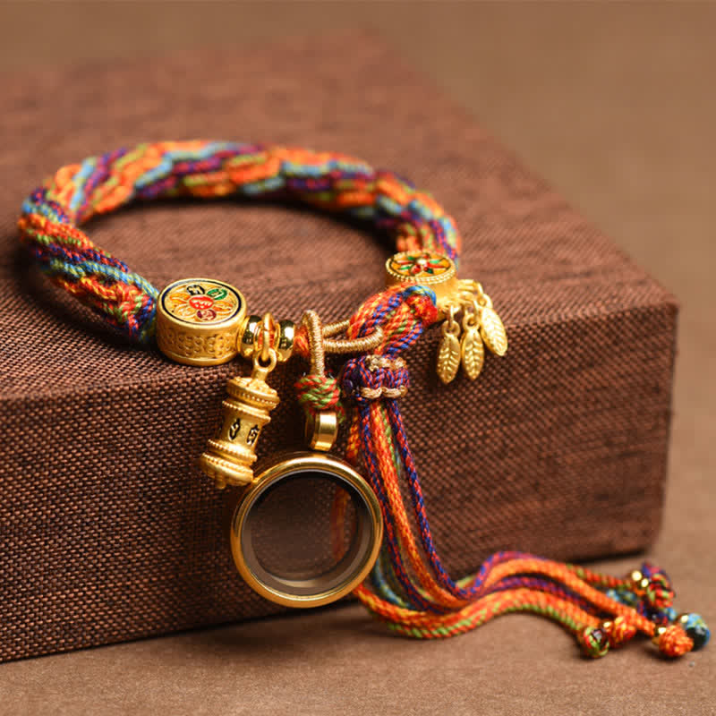 EverestArtStudios Tibetan Om Mani Padme Hum Dreamcatcher Luck Colorful Reincarnation Knot String Bracelet