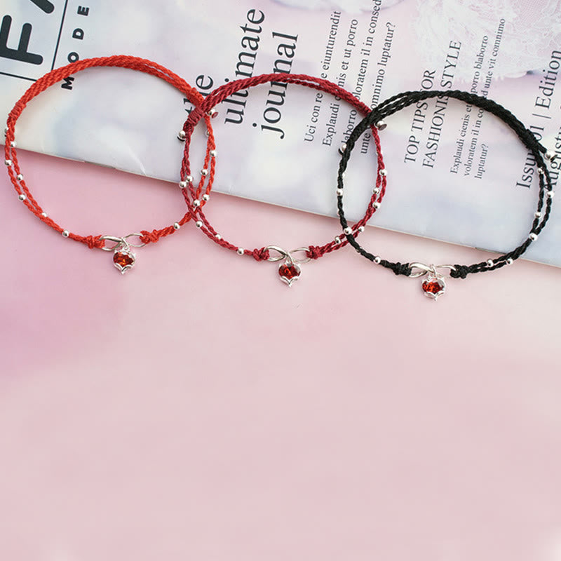 EverestArtstudios Love Heart Infinity Symbol Braided String Anklet