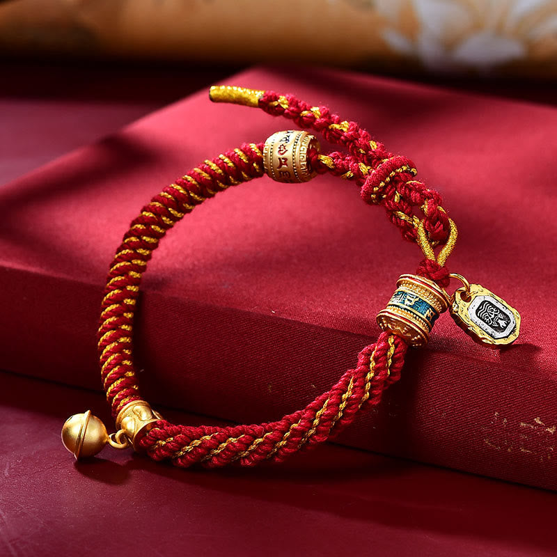 EverestArtStudios Tibetan Om Mani Padme Hum Carved Zakiram Goddess of Wealth Charm Amulet Bracelet