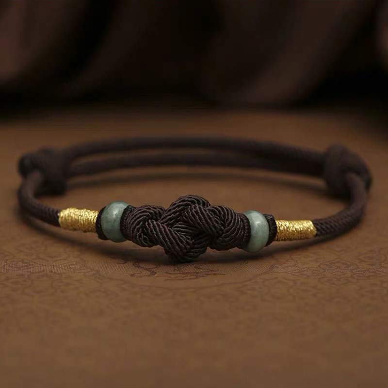 EverestArtStudios Red String Jade Luck Fortune Knot Braided String Bracelet