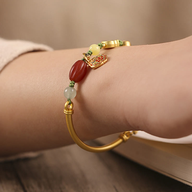 Buddha Stones Tibetan Auspicious Clouds Fortune Happiness Wealth Luck Bracelet