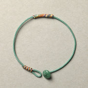 EverestArtstudios Tibetan Handmade Green Aventurine Luck Protection Braided Rope Bracelet