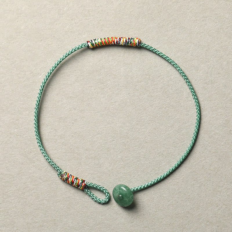 EverestArtstudios Tibetan Handmade Green Aventurine Luck Protection Braided Rope Bracelet