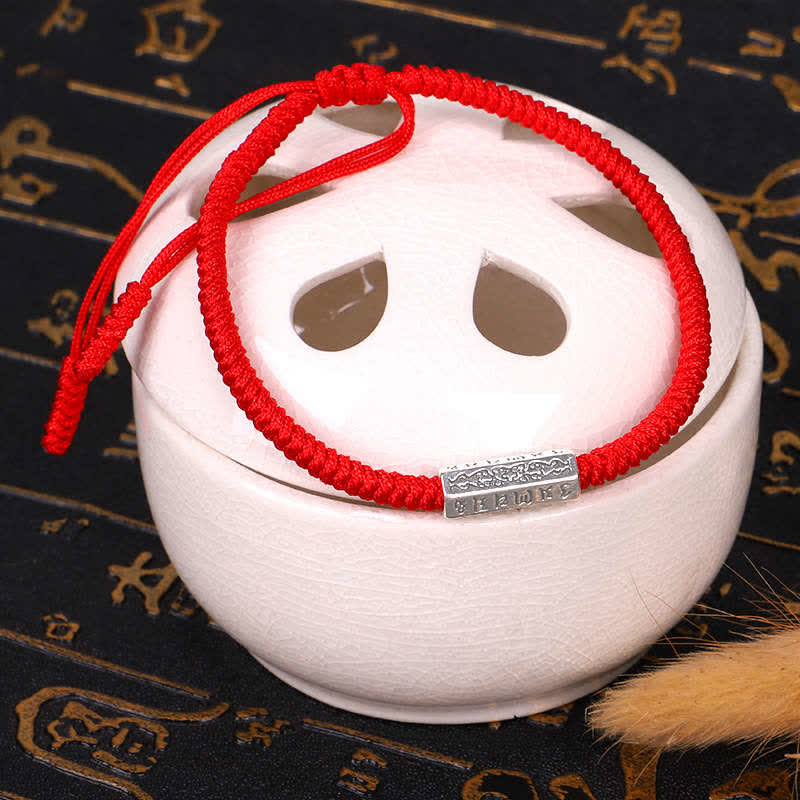 EverestArtstudios Om Mani Padme Hum Luck Protection Red String Bracelet