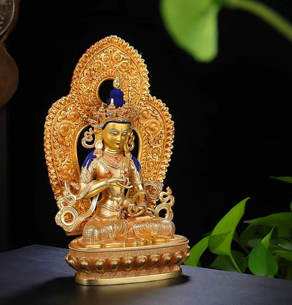 Vajrasattva Brass Statue – Full Gilded Nepal-Style Tibetan Buddhist Deity, 25cm / 36cm / 55cm (9.8” / 14.2” / 21.7”) Height
