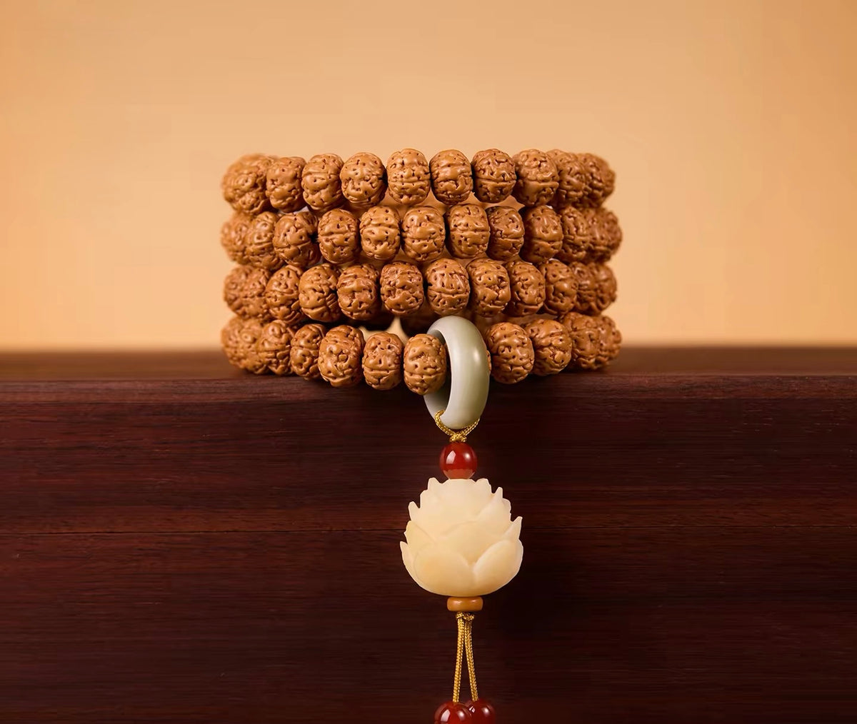 EverestArtStudios Natural Vajra Bodhi Seed Mala Necklace / Bracelet – 108 Beads (8mm)