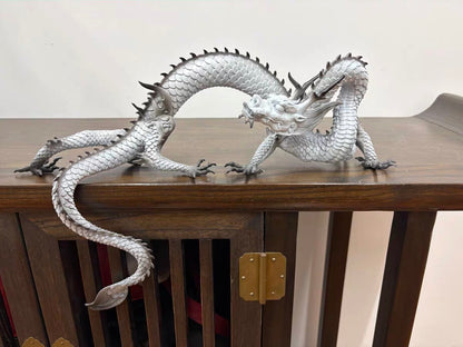 Handcrafted Brass Dragon Statue: Tibetan Feng Shui Decor