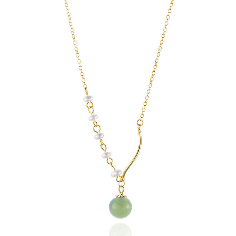 EverestArtstudiosNatural Hetian Jade Pearl Luck Bead Necklace Pendant