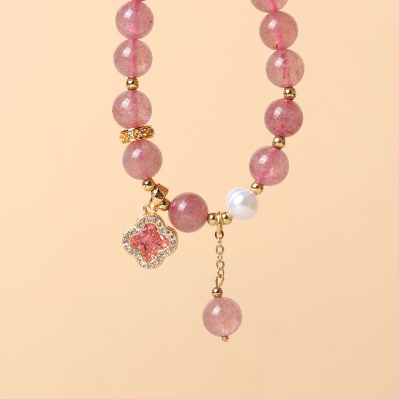Buddha Stones "Wishing Love and Sweet Blessings" Quartz Bracelet Includes Gift Message Card