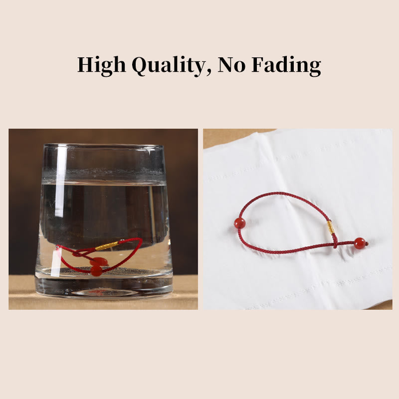 EverestArtstudios Natural Cinnabar Red Agate Blessing Red String Bracelet