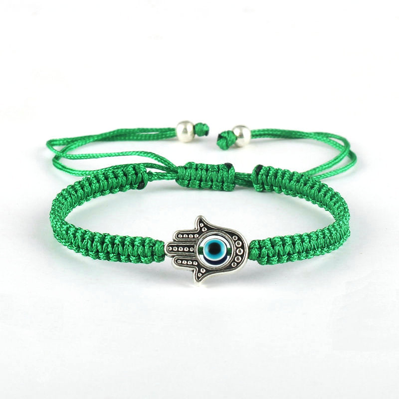 EverestArtstudios Handmade Hamsa Symbol Protection Luck String Bracelet