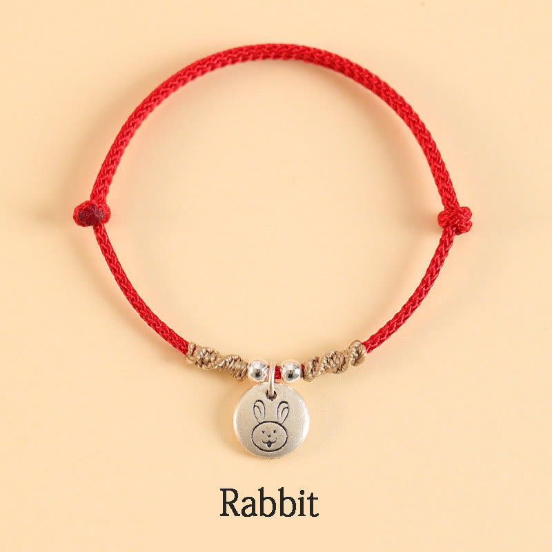 Buddha Stones Handmade 999 Sterling Silver Year of the Dragon Cute Chinese Zodiac Luck Braided Bracelet (Extra 35% Off | USE CODE: FS35)