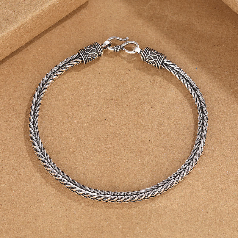 EverestArtStudios Vintage Dragon Keel Braided Twisted Design Wealth Buckle Bracelet