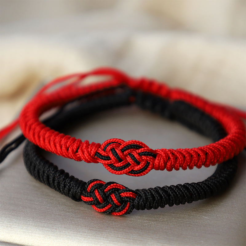 EverestArtstudios 2Pcs Tibetan Luck Chinese Knot Protection String Bracelet