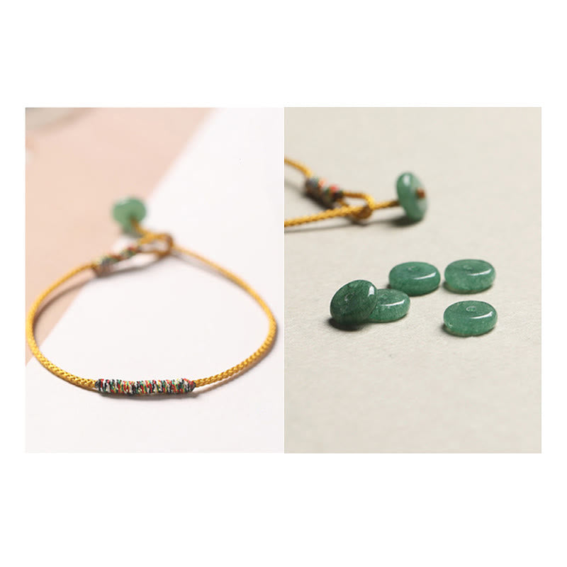 EverestArtstudios Tibetan Handmade Green Aventurine Luck Protection Braided Rope Bracelet