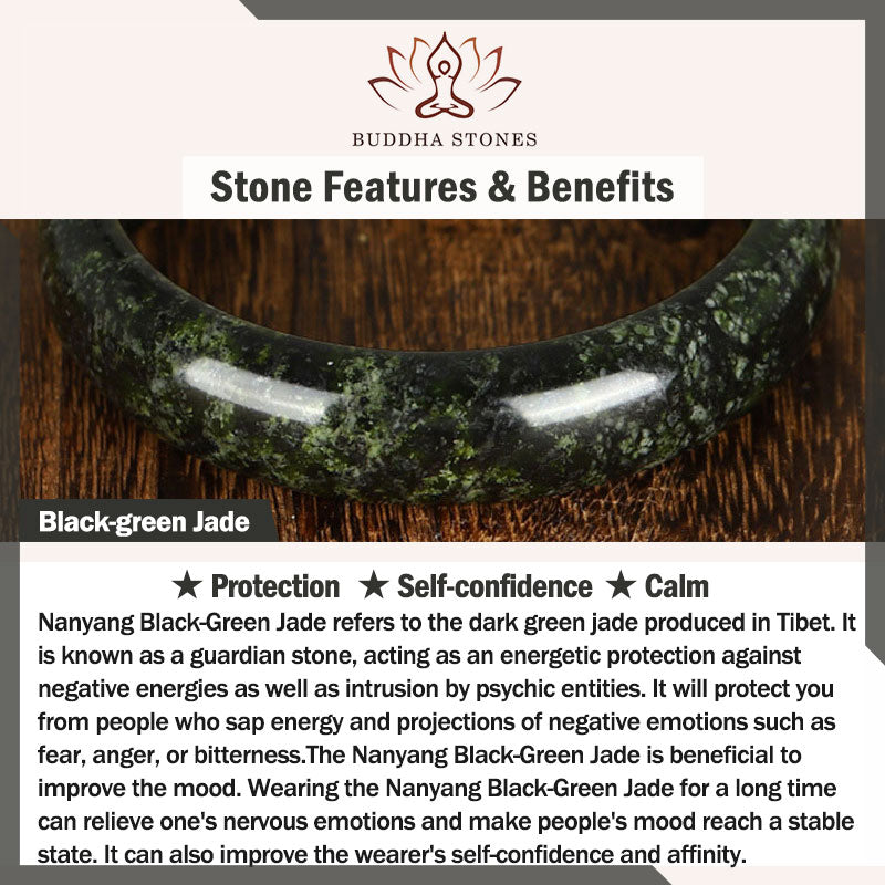 EverestArtstudios Tibetan Nanyang Black-Green Jade PiXiu Peace Buckle Protection Necklace Pendant