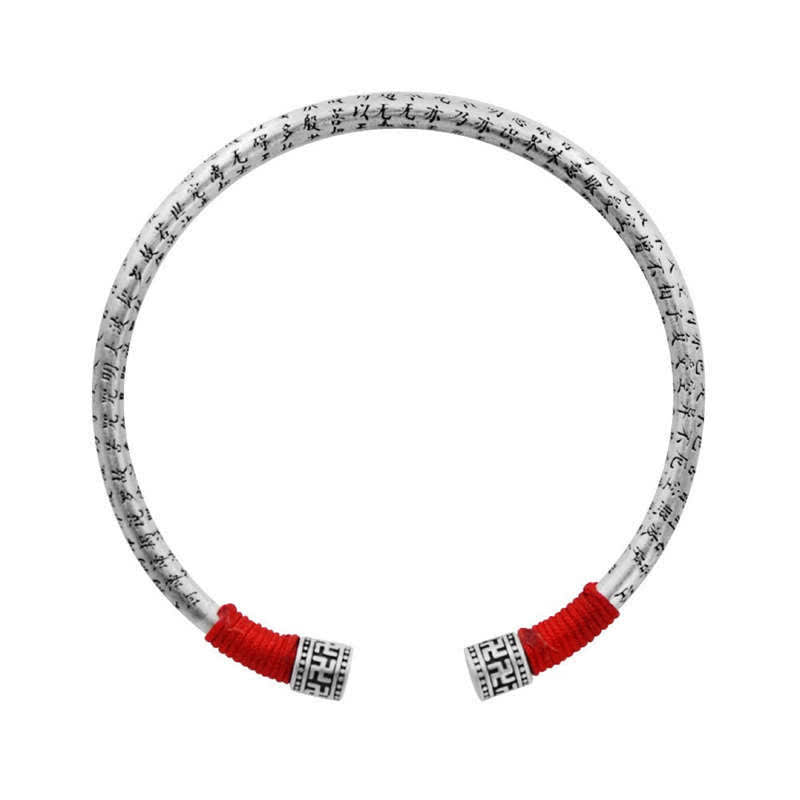 EverestArtstudios Tibet Om Mani Padme Hum Luck Red String Bracelet Bangle