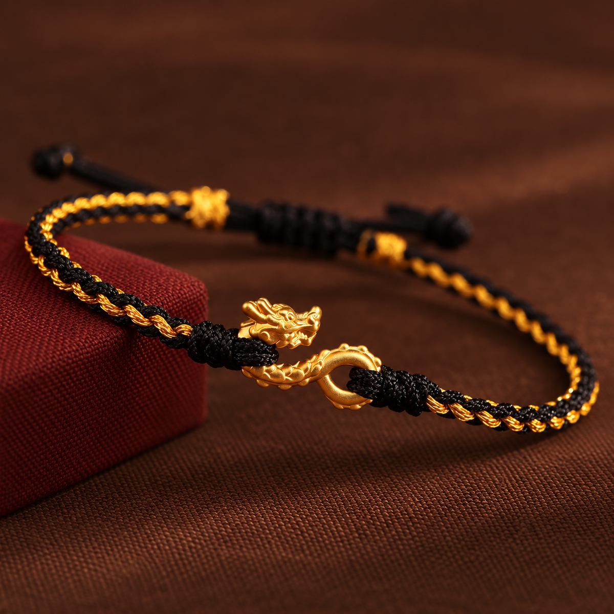 Pulsera Dragón auspicioso oro 24K