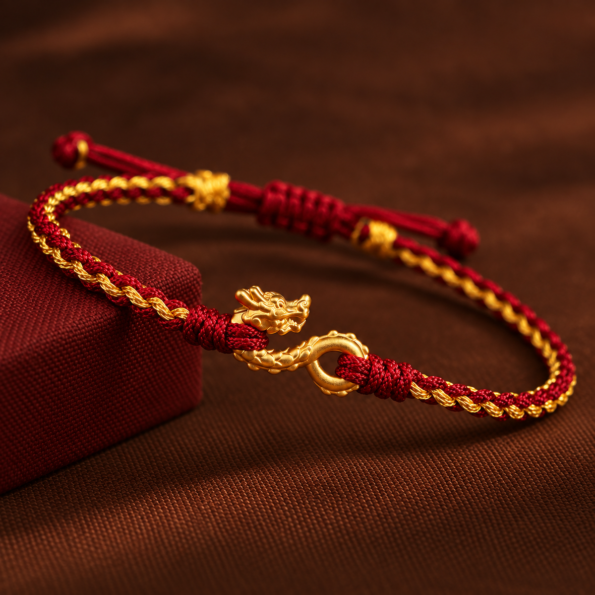 Pulsera Dragón auspicioso oro 24K