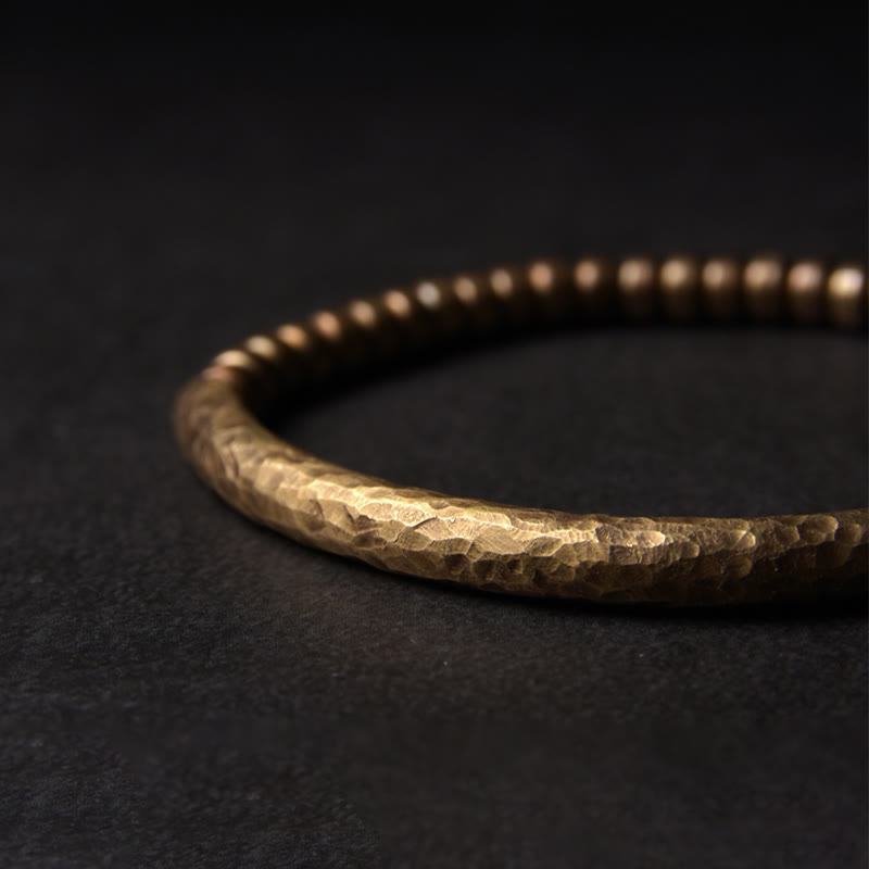 EverestArtStudios Simple Design Copper Brass Bead Luck Wealth Bracelet