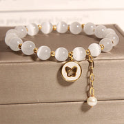 Buddha Stones Cat's Eye Butterfly Charm Love Bracelet